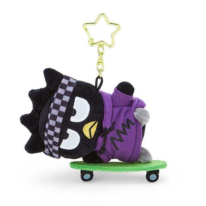 Purple / Green Hello Kitty Badtz-maru Plush Mascot Keychain (Sk8r Squad Series) | NZ_HK74584