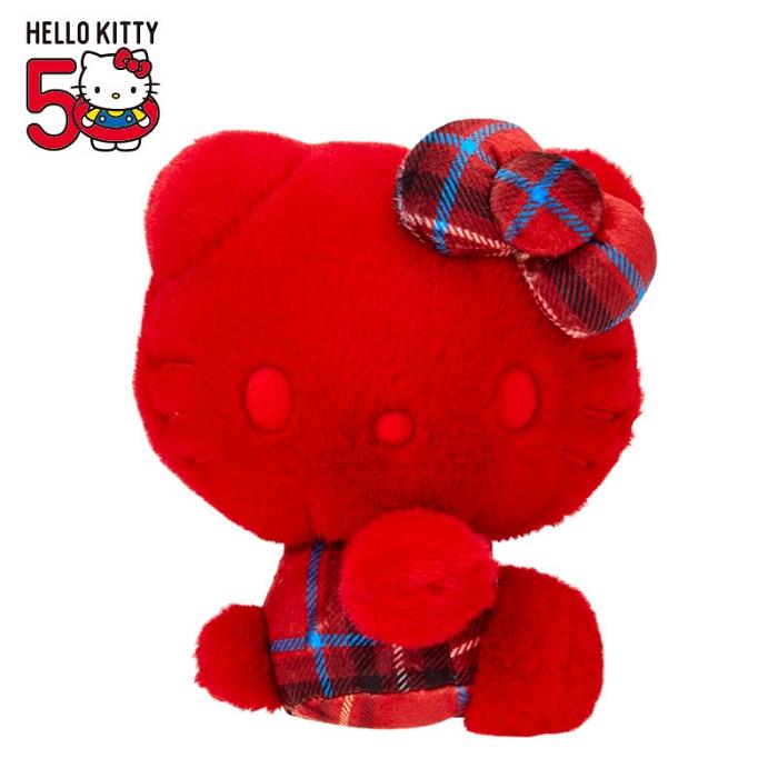 Red Hello Kitty Hello Kitty 50th Anniv. Plush Mascot (Red Tartan) | NZ_HK61947