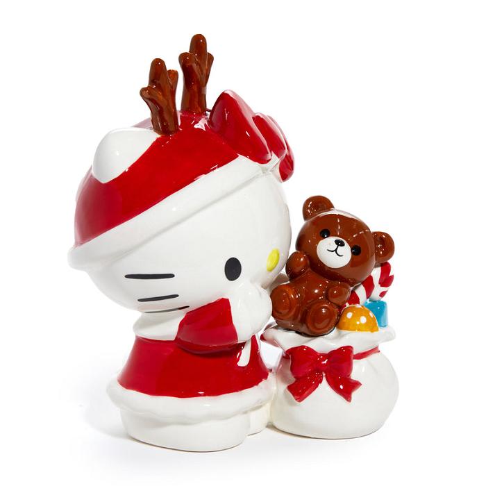 Red Hello Kitty Hello Kitty Ceramic Holiday Teddy Bear Figurine | NZ_HK56864