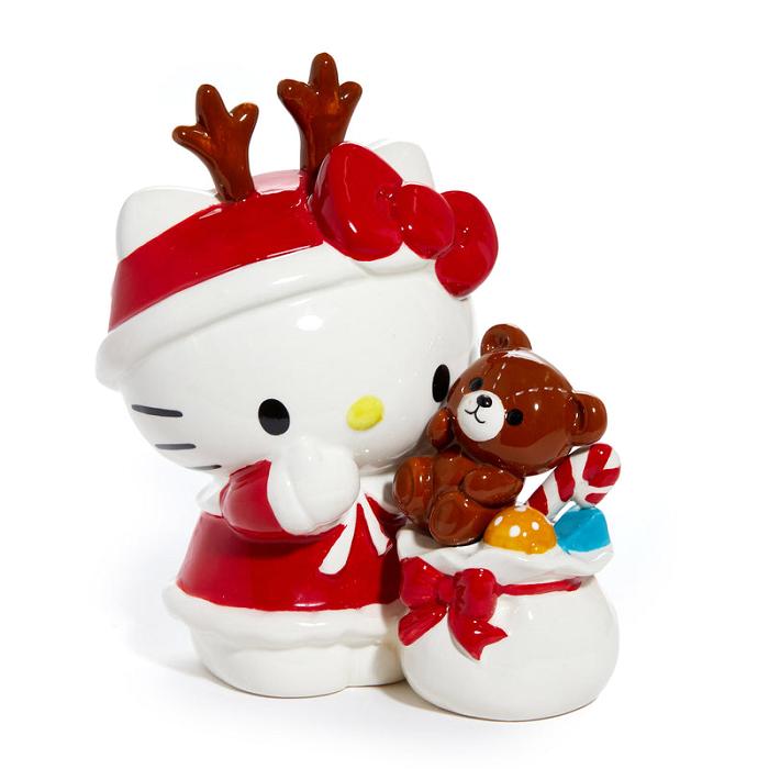 Red Hello Kitty Hello Kitty Ceramic Holiday Teddy Bear Figurine | NZ_HK56864