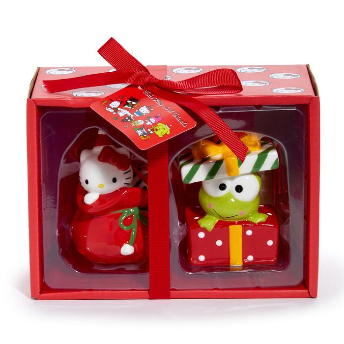 Red Hello Kitty Hello Kitty and Keroppi 2-pc Holiday Ceramic Ornament Set (Red) | NZ_HK29776