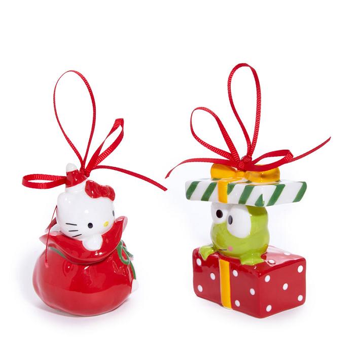 Red Hello Kitty Hello Kitty and Keroppi 2-pc Holiday Ceramic Ornament Set (Red) | NZ_HK29776