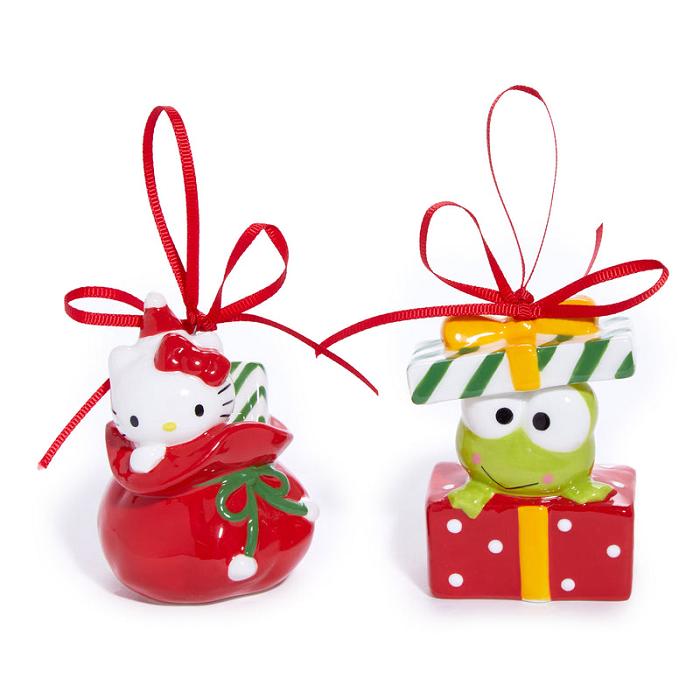 Red Hello Kitty Hello Kitty and Keroppi 2-pc Holiday Ceramic Ornament Set (Red) | NZ_HK29776