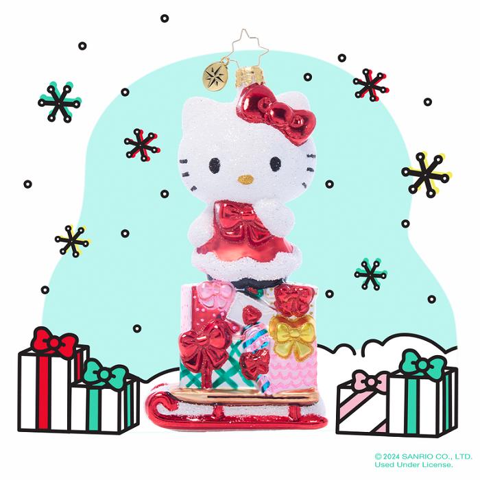 Red Hello Kitty Hello Kitty x Christopher Radko Handmade Glass Ornament (Happy Holidays) | NZ_HK54816