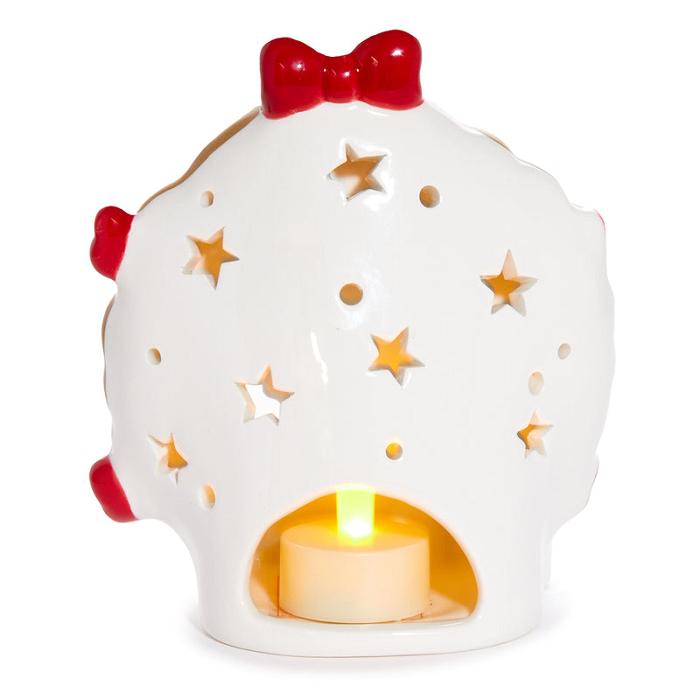 Red / Green Hello Kitty Hello Kitty Holiday Wreath Ceramic Tealight Holder | NZ_HK62666