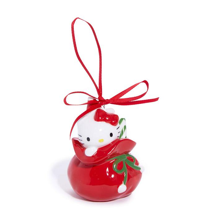 Red / Green Hello Kitty Hello Kitty and Cinnamoroll 2-pc Holiday Ceramic Ornament Set (Red) | NZ_HK51161