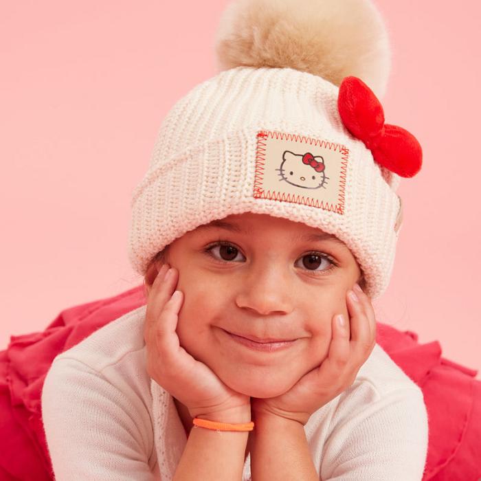 White Hello Kitty Hello Kitty x Love Your Melon Pom Beanie (Kids) | NZ_HK72374