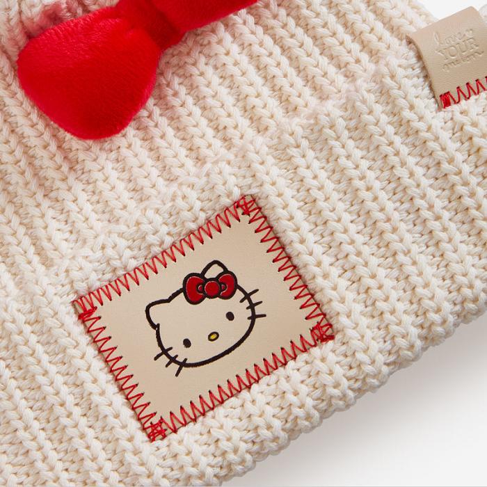 White Hello Kitty Hello Kitty x Love Your Melon Pom Beanie (Kids) | NZ_HK72374