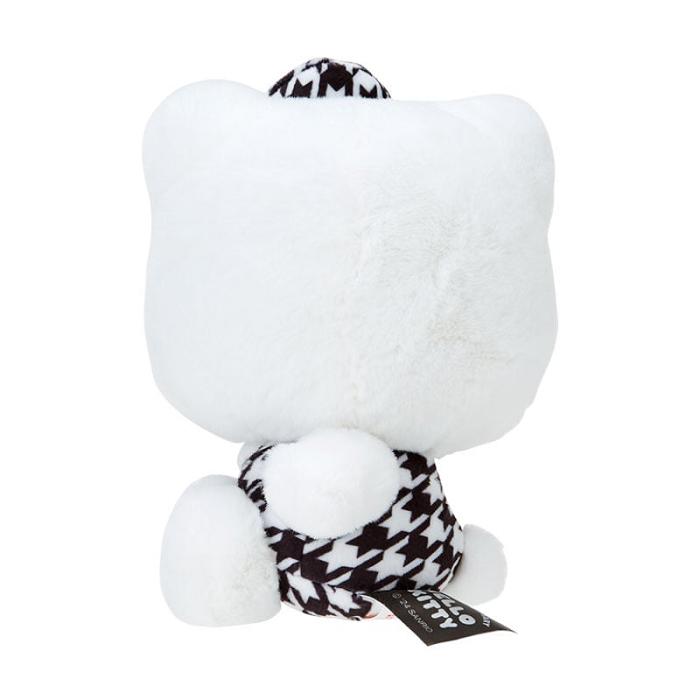 White / Black Hello Kitty Hello Kitty 50th Anniv. Plush Mascot (Black Houndstooth) | NZ_HK35795