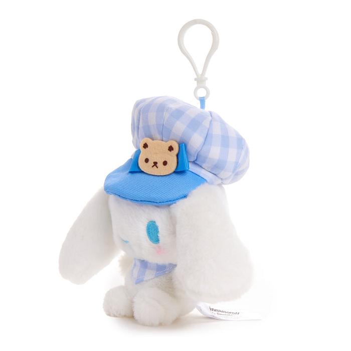 White / Blue Hello Kitty Cinnamoroll Plush Mascot Clip (Gingham Cap Series) | NZ_HK44703