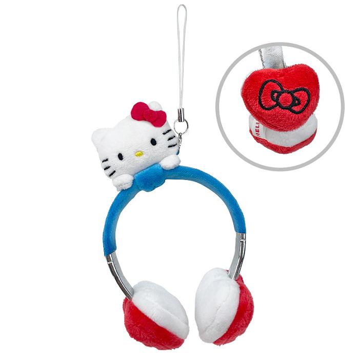 White / Blue Hello Kitty Hello Kitty Plush Headphones Bag Charm | NZ_HK60484