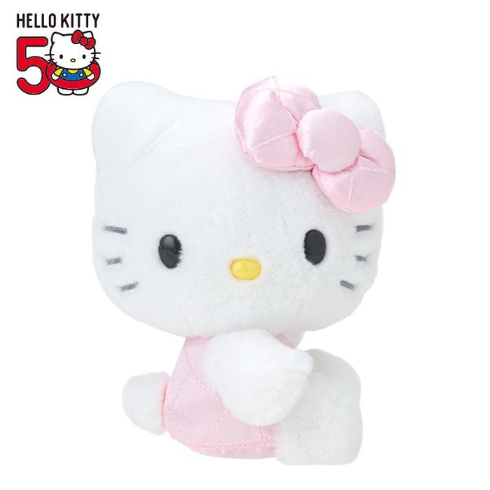 White / Pink Hello Kitty Hello Kitty 50th Anniv. Plush Mascot (Pink Quilted) | NZ_HK32287