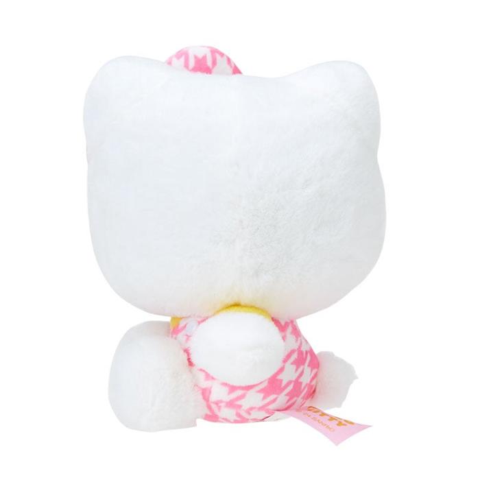 White / Pink Hello Kitty Hello Kitty 50th Anniv. Plush Mascot (Pink Houndstooth) | NZ_HK17666