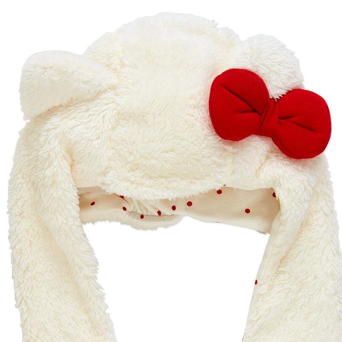 White / Red Hello Kitty Hello Kitty Kids Hooded Wrap Scarf | NZ_HK63271