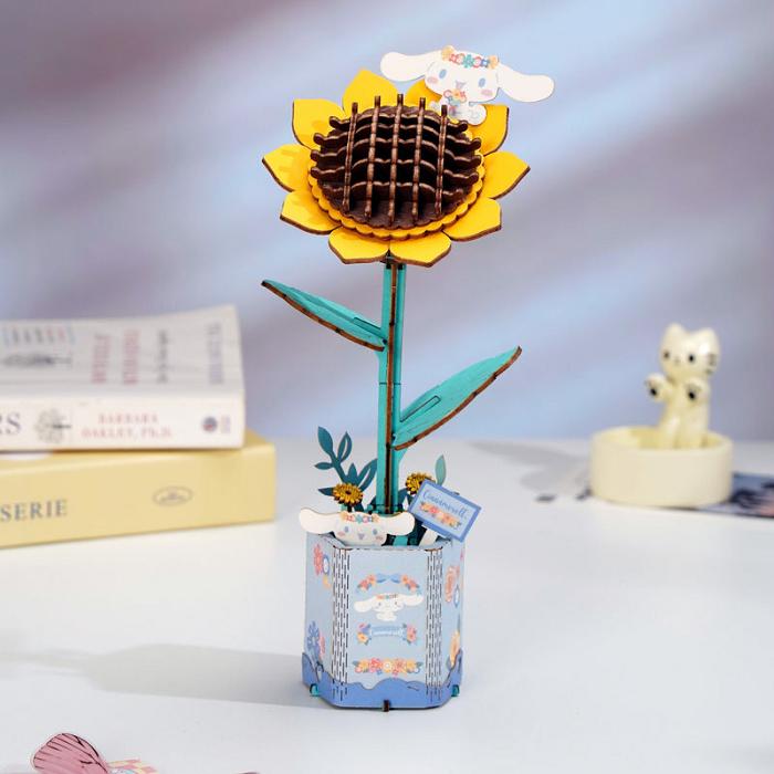 Yellow Hello Kitty Cinnamoroll Sunflower 3D Wooden Puzzle | NZ_HK32947