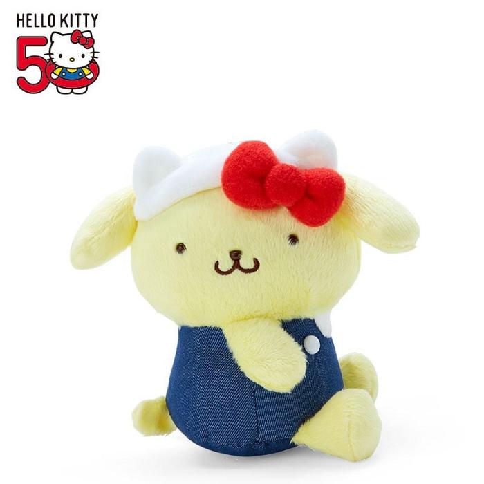 Yellow / Blue Hello Kitty Pompompurin Mascot Keychain Plush (Hello, Everyone! Series) | NZ_HK81057